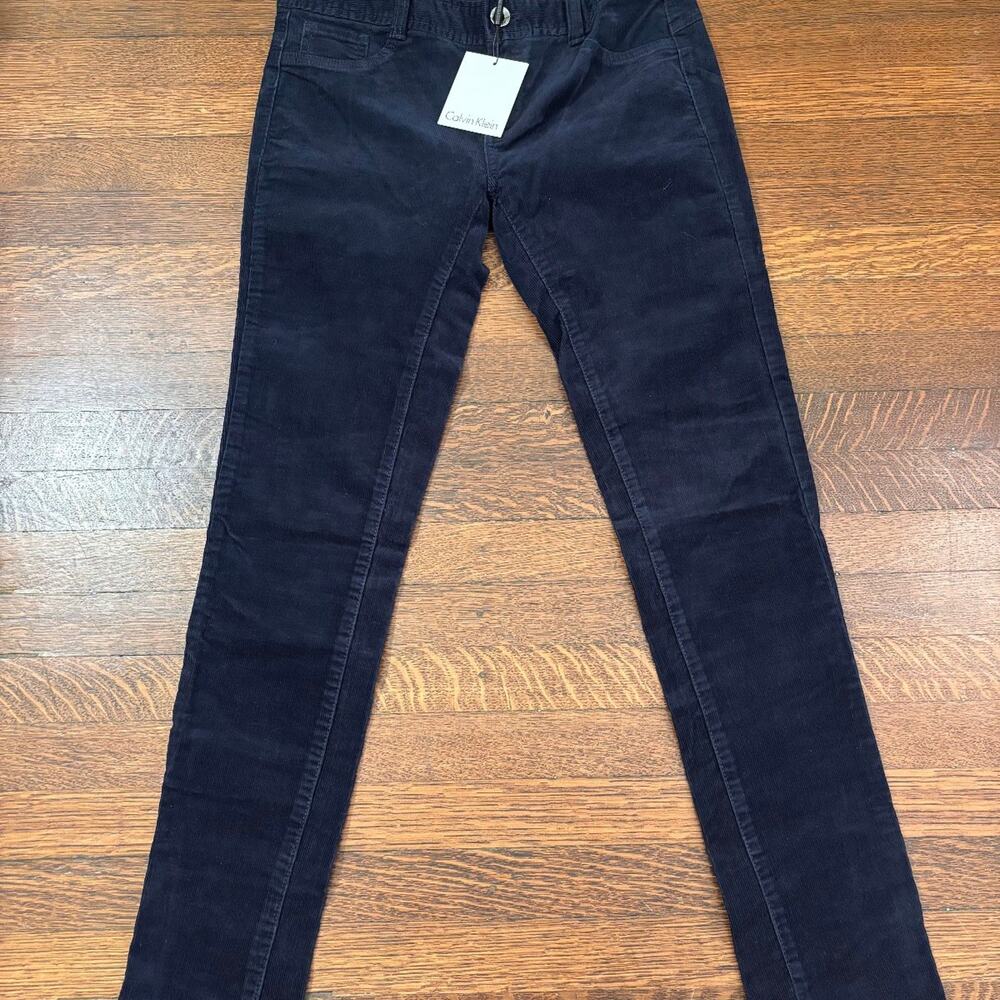 Calvin Klein Women's Corduroy Skinny Pants Size 2 Coupe Ajustee Low Rise NWT